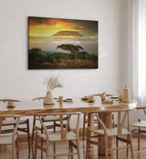 Paul Sinus Wandbild 120x80cm Kilimandscharo Berg Afrika Burkea Bäume Wolken