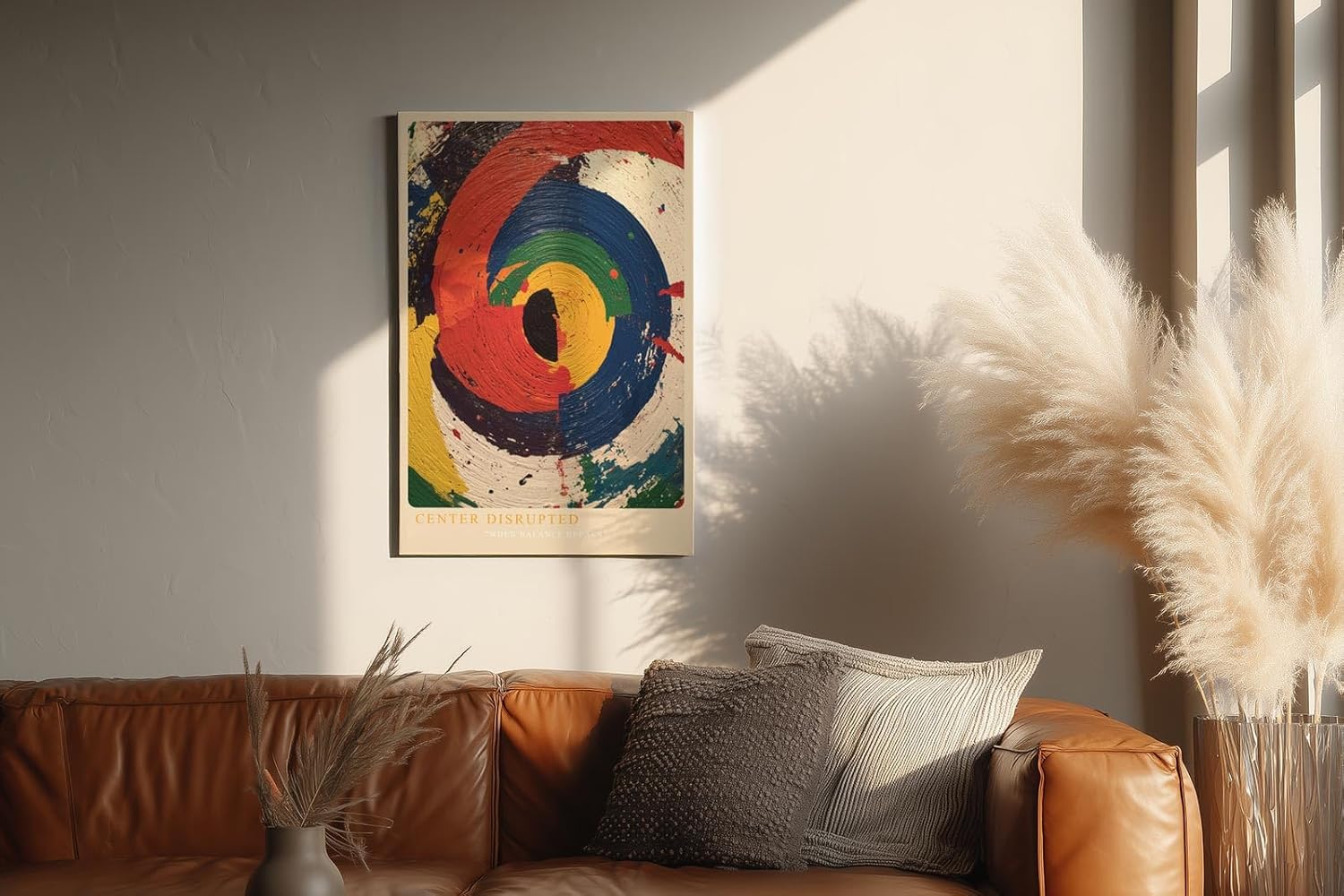Paul Sinus Wandbild in 40x60cm Center Disrupted Abstrakte Kreisstruktur in intensiven Farben
