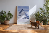 Paul Sinus Kunstdruck 40x60cm Matterhorn – winterliches Bergmassiv mit Schneegipfel und Wolkenstruktur
