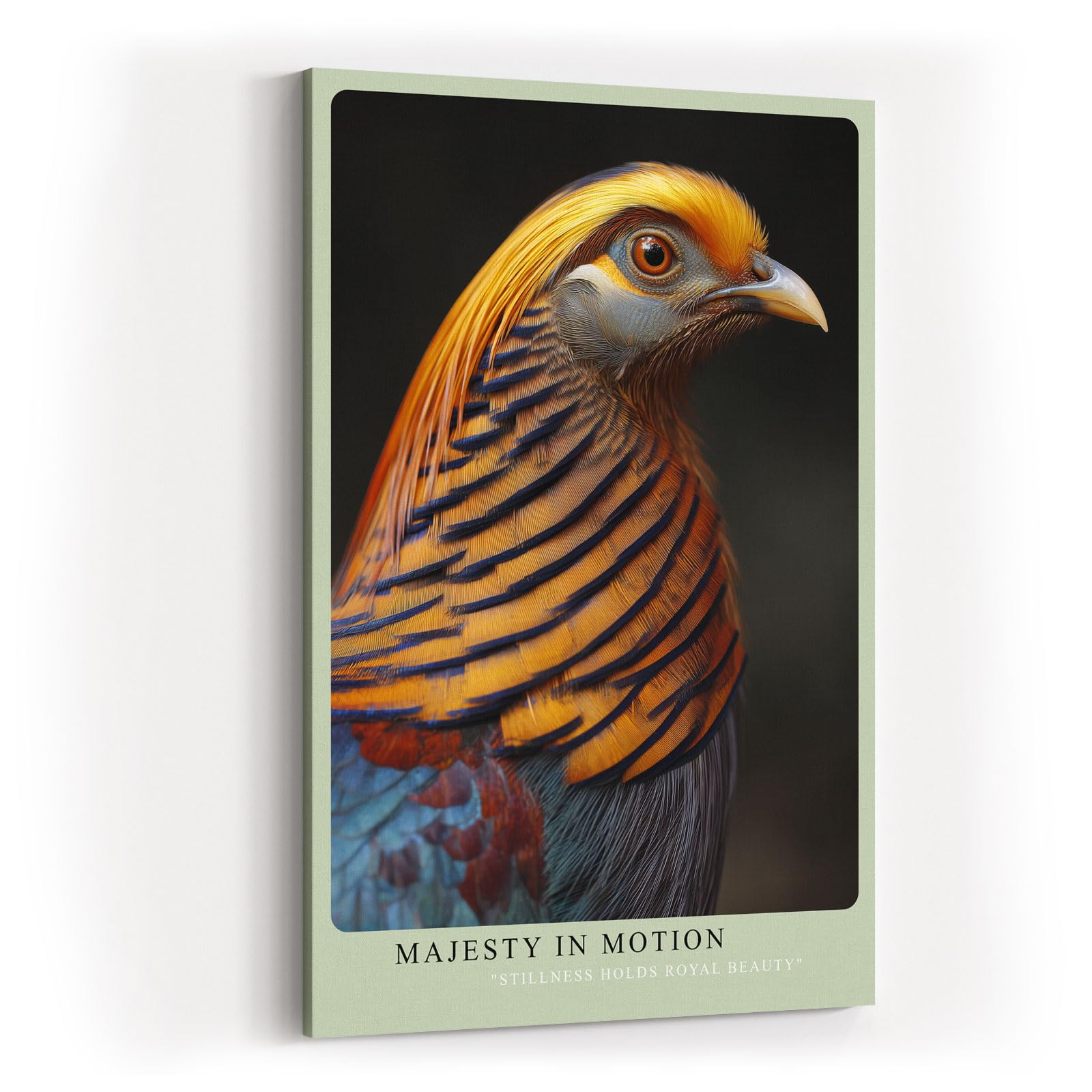 Paul Sinus Wandbild in 40x60cm Majesty in Motion – majestätisches Vogelporträt in warmen Orangeund Blautönen für edle Raumgestaltung