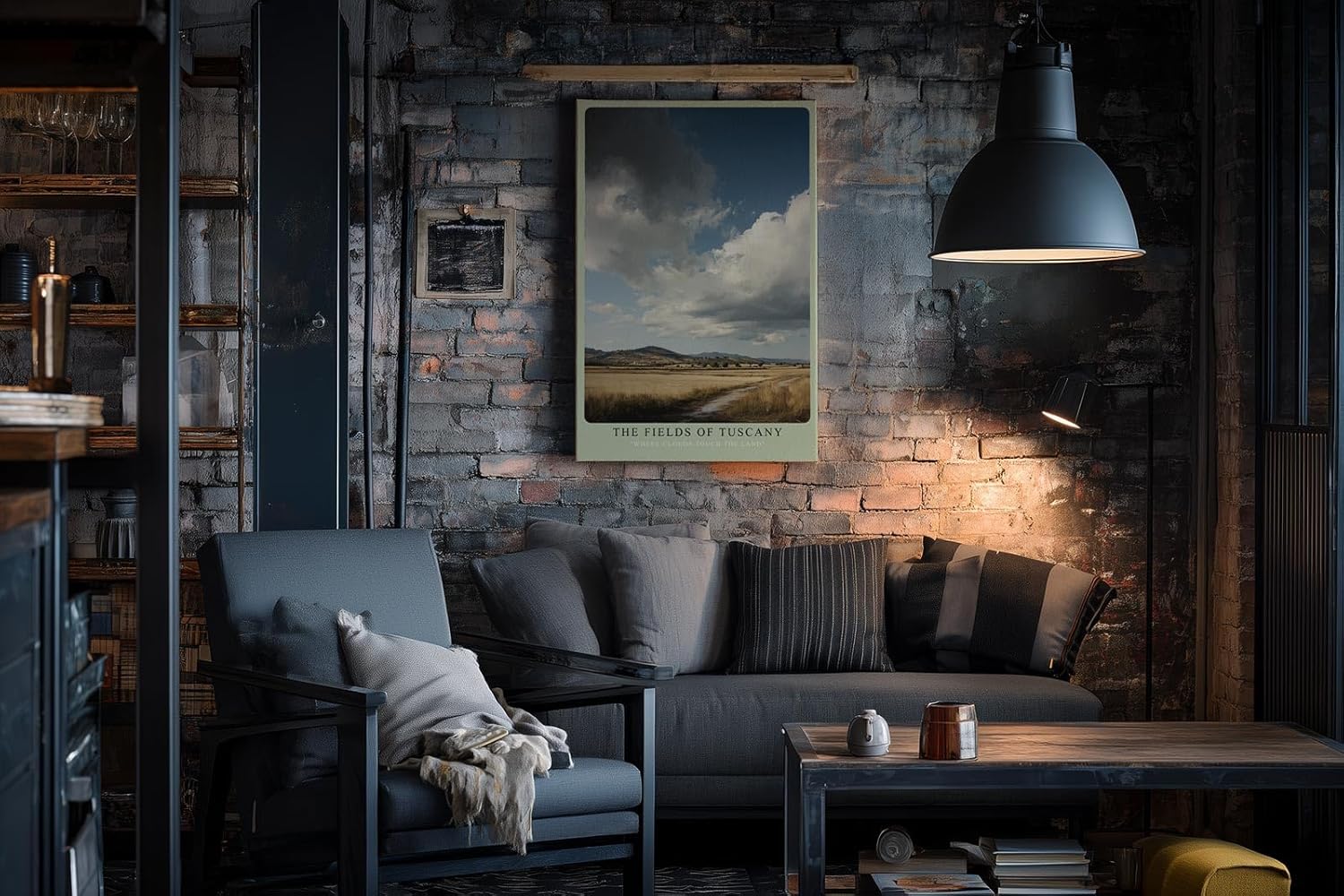 Paul Sinus Wandbild in 40x60cm toskanische Felder unter imposantem Himmel – mediterranes Landschaftsmotiv für warme Wohnakzente