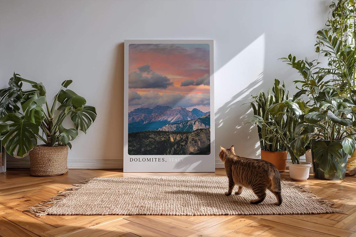 Paul Sinus Kunstdruck 40x60cm Dolomiten bei Sonnenuntergang – dramatische Wolken über italienischem Bergpanorama