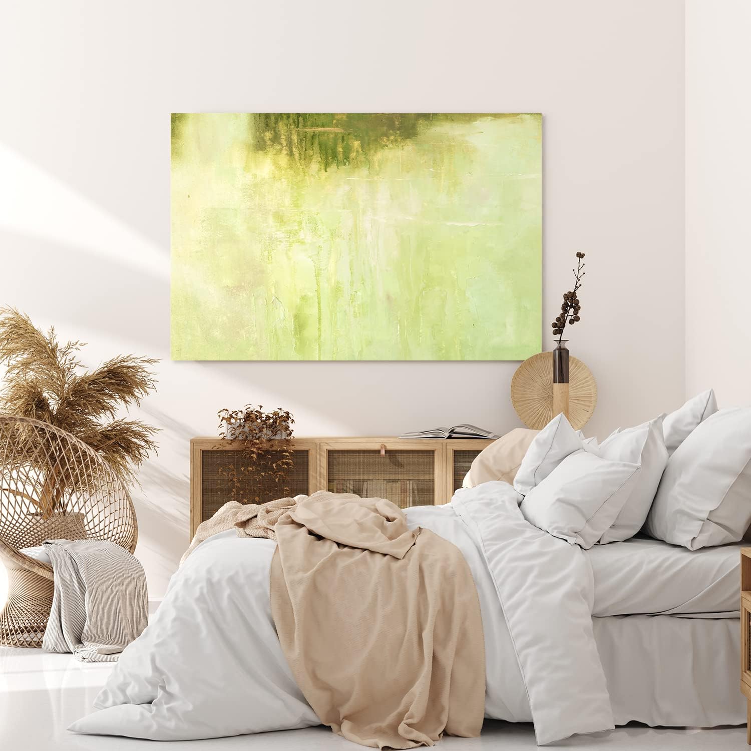 Paul Sinus Wandbild 120x80cm Abstrakte Struktur Grün Farbe Kunstvoll Dekorativ