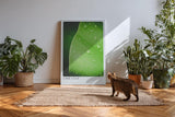 Paul Sinus Kunstdruck 40x60cm Lime Leaf Tropfen Blatt Grün Natur Makro Minimalismus
