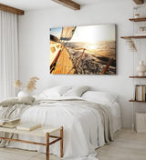 Paul Sinus Wandbild 120x80cm Segelboot Segelschiff Meer Ozean Horizont Sonnenschein
