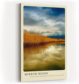 Paul Sinus Kunstdruck 40x60cm Schilf See Spiegelung Natur Berge Stille Landschaft Mirror Reeds