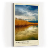Paul Sinus Kunstdruck 40x60cm Schilf See Spiegelung Natur Berge Stille Landschaft Mirror Reeds