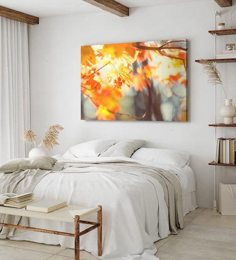 Paul Sinus Wandbild 120x80cm Herbst Herbstblatt Baum Zweige Äste Sonnenschein