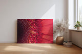 Sinus Art Wandbild 120x80cm Faszinierende Nahaufnahme einer roten Blüte mit klar erkennbarer Struktur und Tiefenwirkung