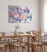 Wandbild 120x80cm Abstrakt Kunst Vierecke Pastelltöne Modern