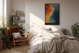 Paul Sinus Wandbild in 40x60cm The Liquid Frontier in kräftigen Blau-, Grauund Orangetönen mit fließendem Farbverlauf für stilvolle Raumakzente