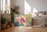 Sinus Art Wandbild 120x80cm Blüte in Rosé und Cremefarben mit weichem Hintergrund – romantisch und dezent