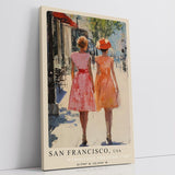 Paul Sinus Leinwandbild 60x90cm Leinwandbild San Francisco nostalgische Eleganz romantische Spaziergangsstimmung impressionistische Stadtansicht Vintage