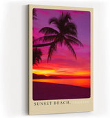 Paul Sinus Kunstdruck 40x60cm Sunset Beach Thailand – Tropischer Strand mit Palmen bei Sonnenuntergang in leuchtenden Farben