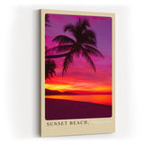 Paul Sinus Kunstdruck 40x60cm Sunset Beach Thailand – Tropischer Strand mit Palmen bei Sonnenuntergang in leuchtenden Farben