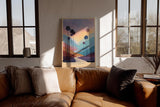 Paul Sinus Wandbild in 40x60cm The Sunset Route – farbenprächtige Palmenlandschaft im Licht des Sonnenuntergangs, moderne Wandkunst