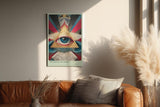 Paul Sinus Wandbild in 40x60cm Triangle of Sight Geometrisches Auge im goldenen Dreieck