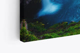 Paul Sinus Wandbild 120x80cm Island Landschaft Berg Wasserfall Grün Sonnenuntergang