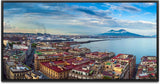 Italien Panorama ca. 130x70cm Wandbild inklusive Schattenfugenrahmen schwarz - Panorama Leinwand Bild XXL Format Wandbilder Wohnzimmer Wohnung Deko Kunstdrucke