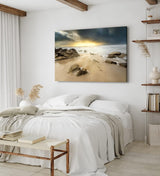 Paul Sinus Wandbild 120x80cm Strand Ozean Meer Gewitterwolken Horizont Sonnenuntergang