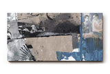 Sinus Art Wandbild 120x80cm Collage aus Porträts, Symbolen und grafischen Flächen in Blau, Grau und Beige