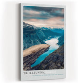 Paul Sinus Kunstdruck 40x60cm Trolltunga Norwegen Fjord Felsen Naturwunder Skandinavien Panorama