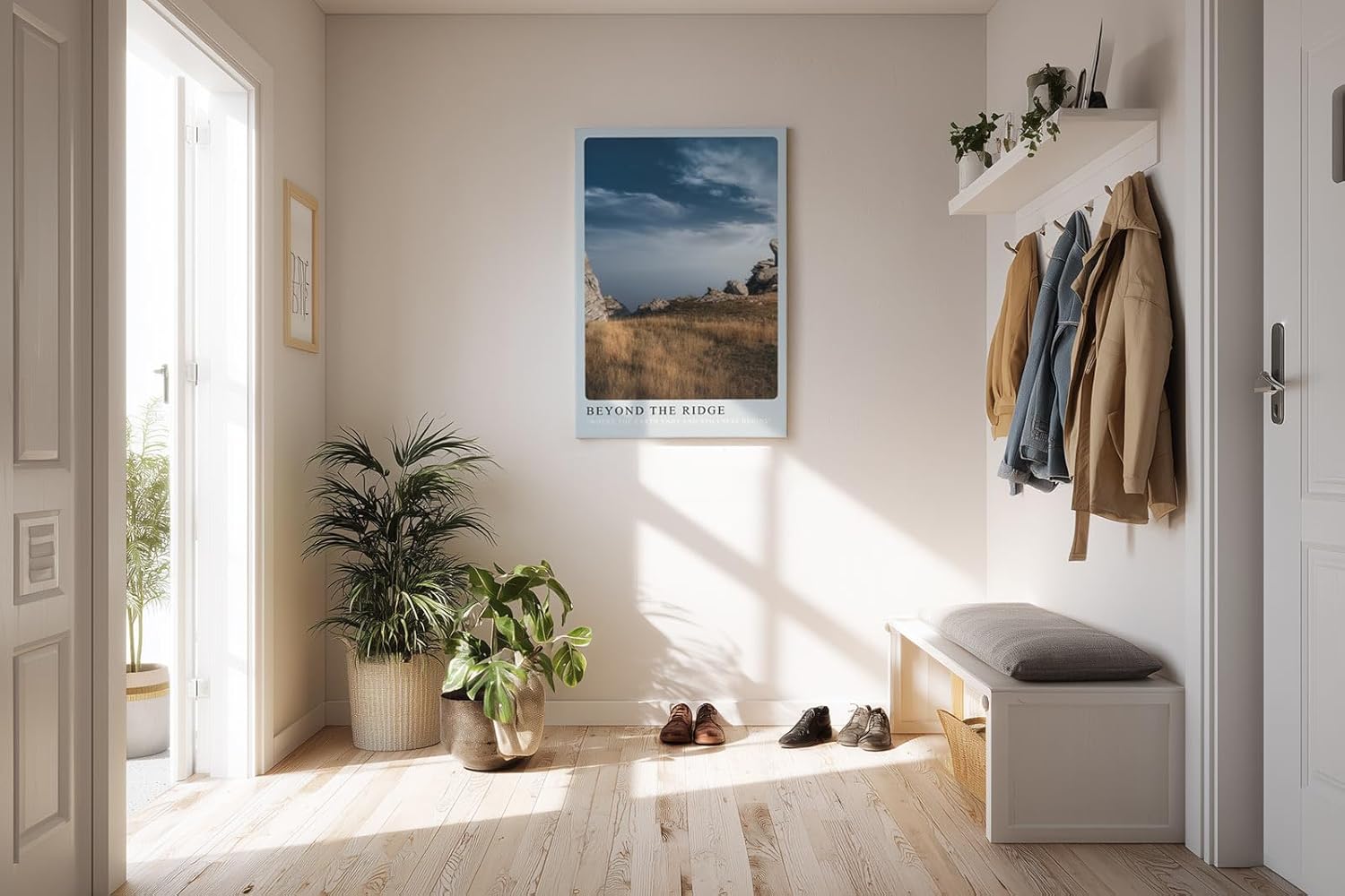 Paul Sinus Kunstdruck 40x60cm Beyond the Ridge mit felsiger Hochebene und weitem Himmel