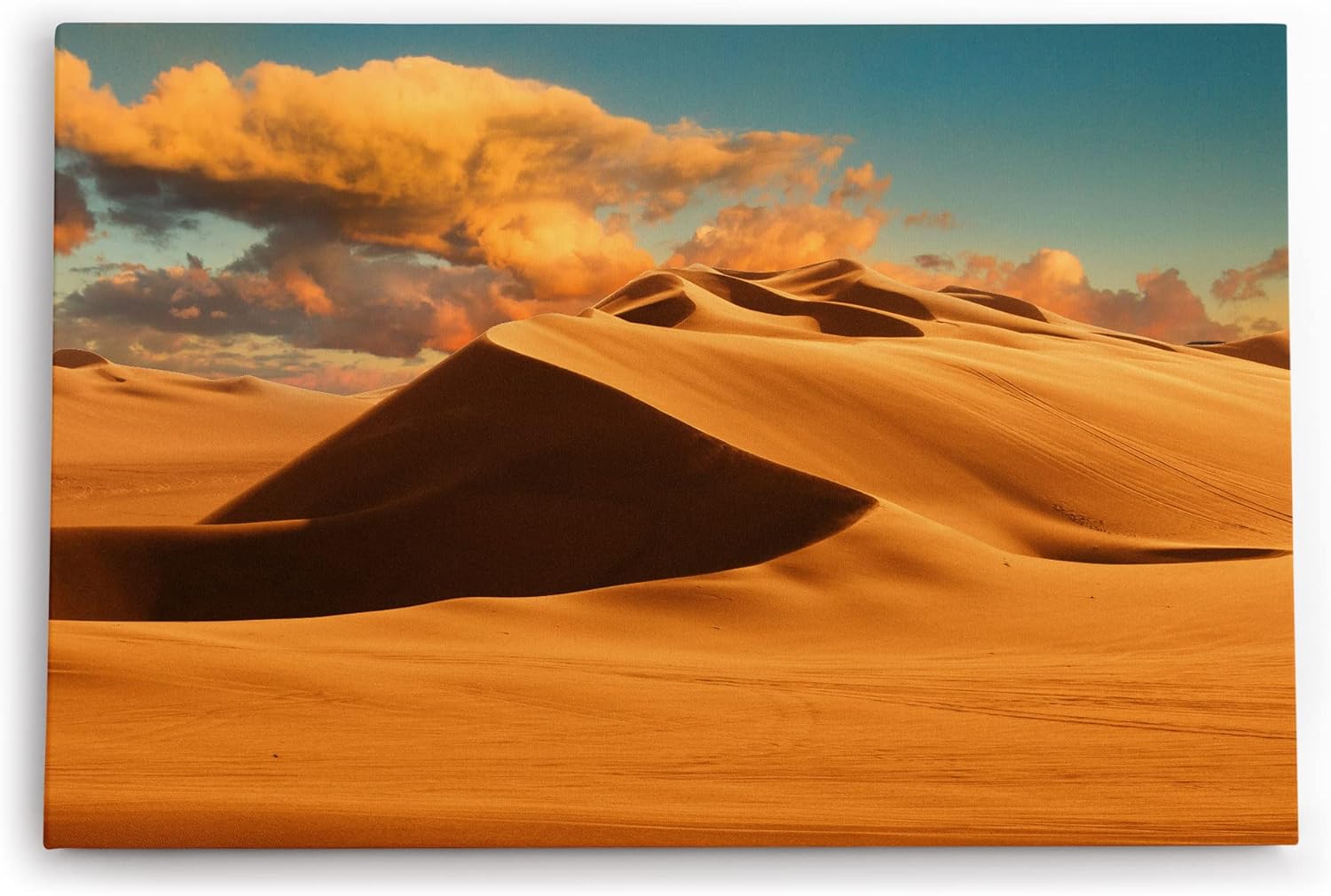 Paul Sinus Wandbild 120x80cm Wüste Sanddünen Sand rote Wolken Wüstenlandschaft