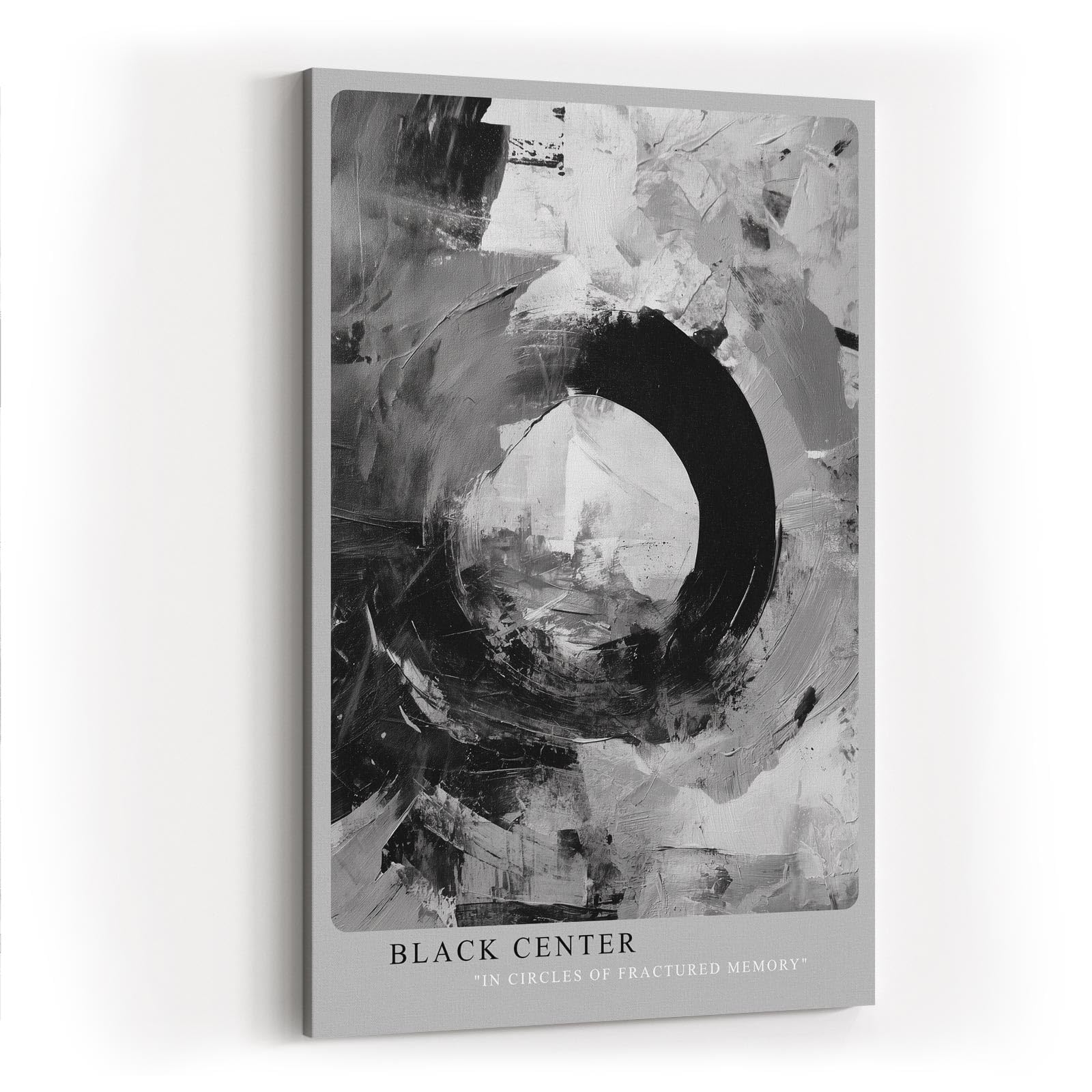 Paul Sinus Wandbild in 40x60cm Black Center – Ausdrucksstarke monochrome Kunst mit dynamischer Kreisform