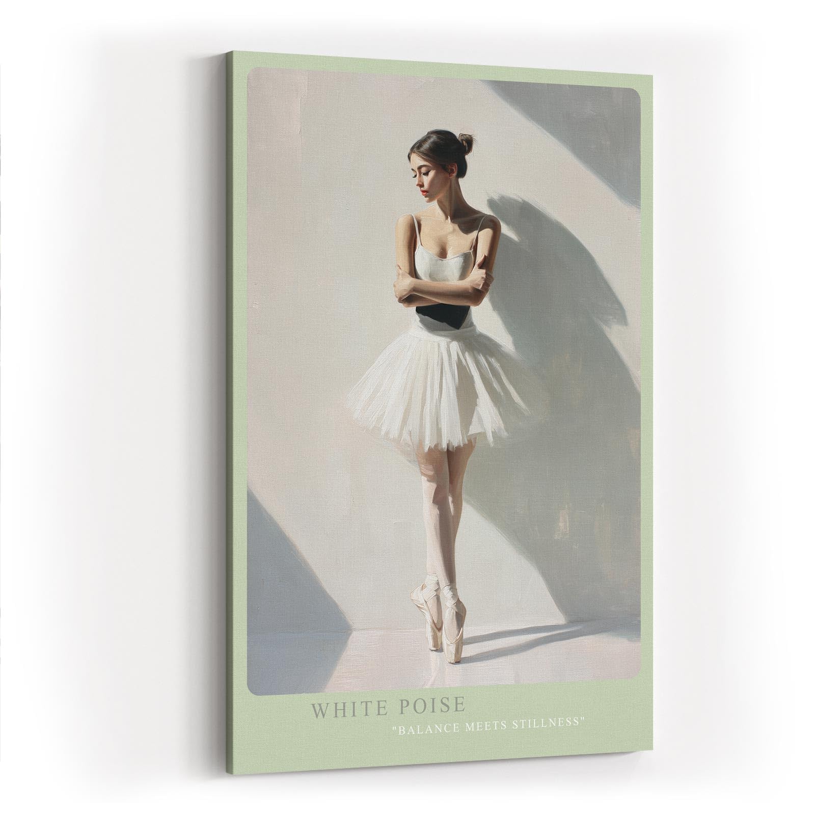 Paul Sinus Wandbild in 40x60cm White Poise Balance Meets Stillness in moderner Ballett-Ästhetik für stilvolle Raumgestaltung