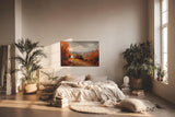 Sinus Art Wandbild 120x80cm Malerisches Motiv mit Hügeln, buntem Laub, weißem Haus und weitem Blick in herbstlicher Stimmung