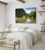 Paul Sinus Wandbild 120x80cm Berge Berglandschaft Bach Natur Bäume