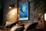 Paul Sinus Kunstdruck 40x60cm Hai Meer Unterwasser Silhouette Jäger Ozean Deep Hunter