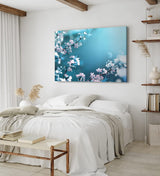 Paul Sinus Wandbild 120x80cm Frühling Baumblüten weiße Blüten Zweige Blau