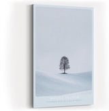 Paul Sinus Wandbild in 40x60cm einzelner Baum im Winter – minimalistisches Naturmotiv in kühlen Farbtönen