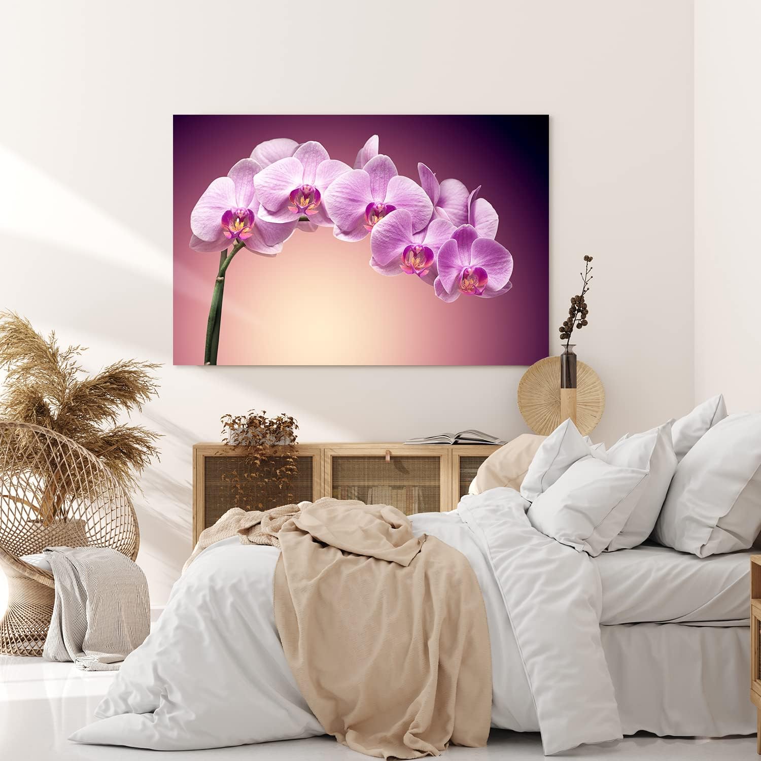 Paul Sinus Wandbild 120x80cm Orchidee Blume Blüten Rosa Kunstvoll Rosa