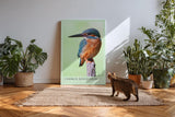 Paul Sinus Kunstdruck 40x60cm Common Kingfisher – Eisvogel auf Ast in brillanter Nahaufnahme mit leuchtenden Farben