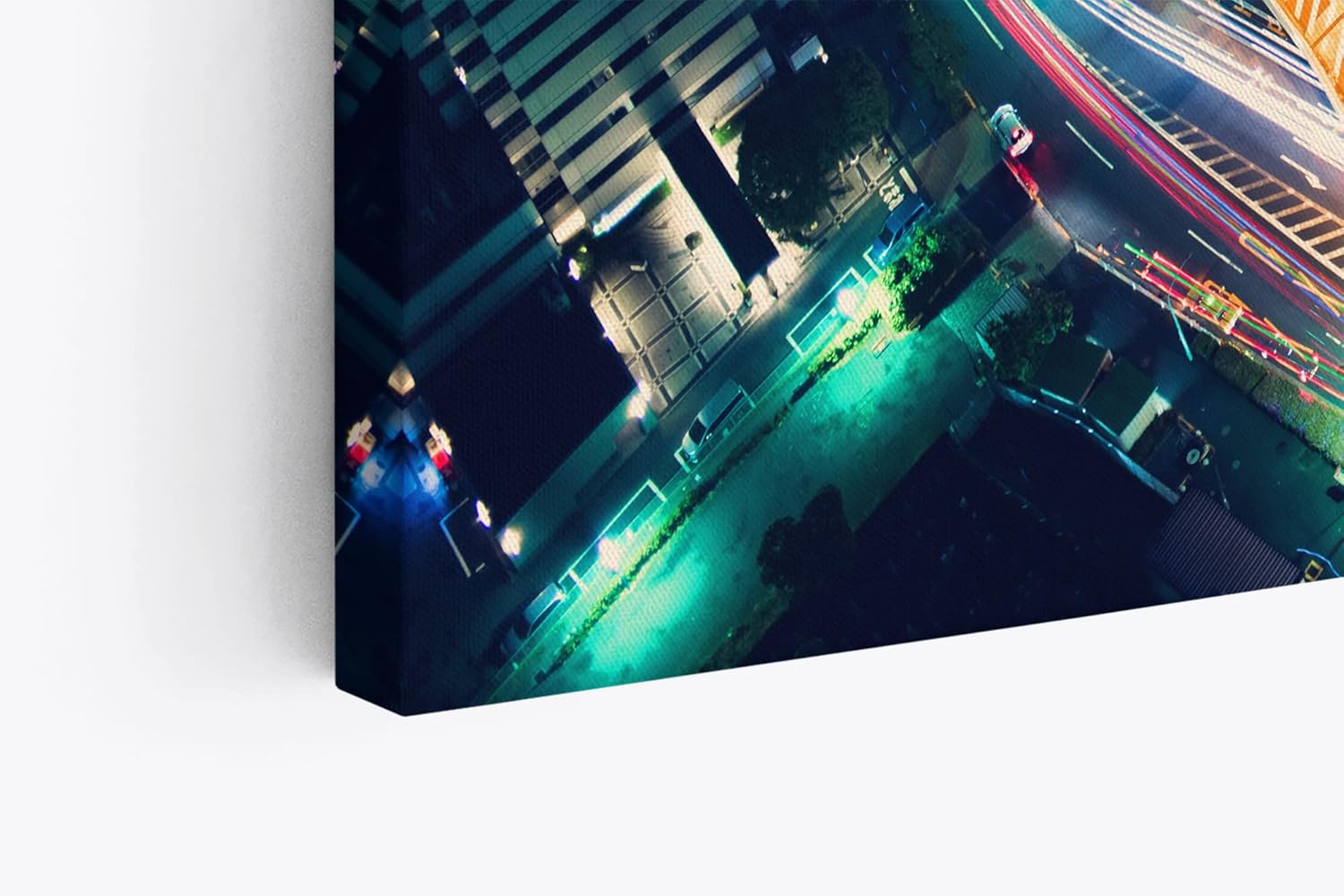 Paul Sinus Wandbild 120x80cm Großstadtlichter Stadt bei Nacht Langzeitbelichtung Fotokunst