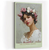 Paul Sinus Wandbild in 40x60cm The Flower Crown romantisches Porträt einer jungen Frau mit Blumenkranz in zarten Pastellfarben