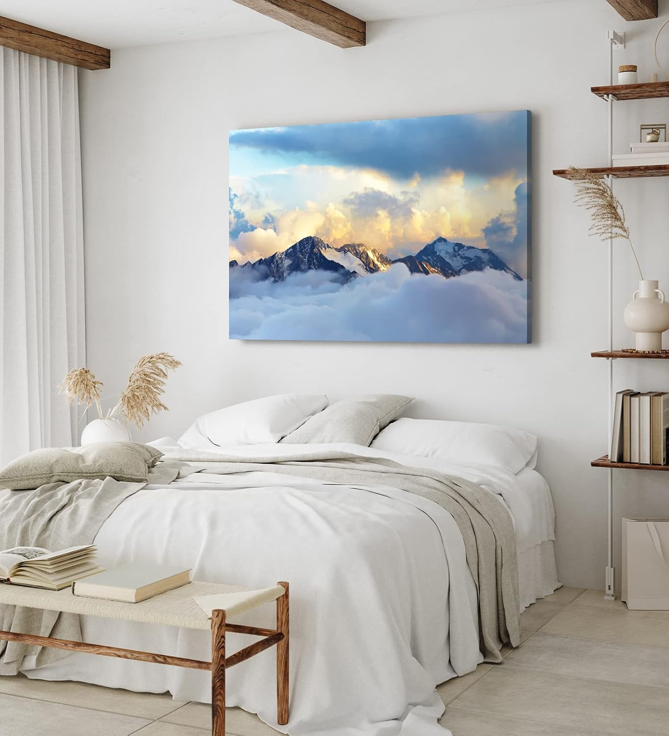 Paul Sinus Wandbild 120x80cm Himalaya Gebirge Schneegipfel über den Wolken
