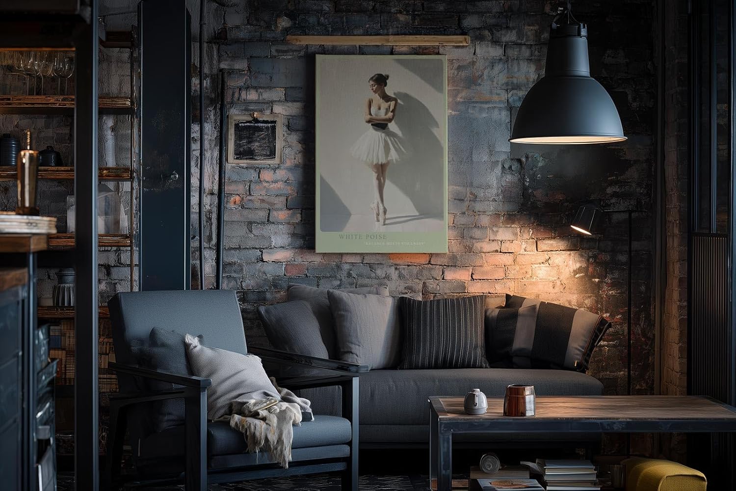 Paul Sinus Wandbild in 40x60cm White Poise Balance Meets Stillness in moderner Ballett-Ästhetik für stilvolle Raumgestaltung