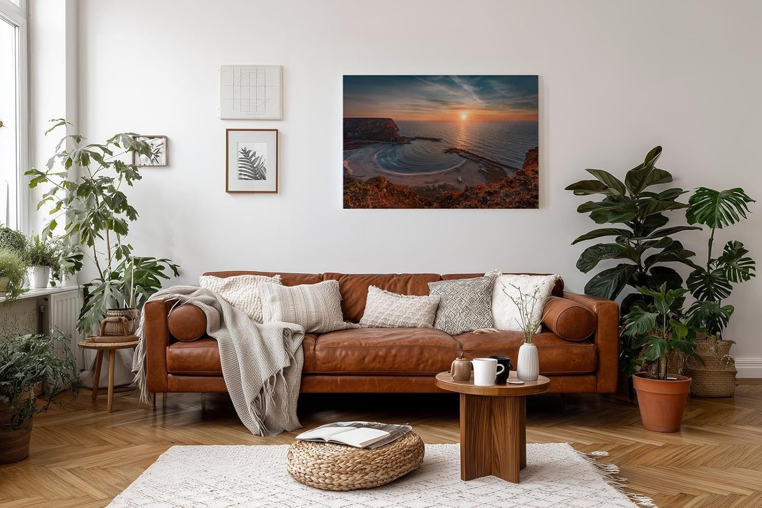Sinus Art Wandbild 120x80cm Malerisches Küstenpanorama mit harmonischer Komposition und ruhiger Atmosphäre