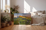 Sinus Art Wandbild 120x80cm Atemberaubende Hügellandschaft mit kontrastreichem Spiel aus Licht und Schatten
