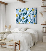 Paul Sinus Wandbild 120x80cm Blumen weiße Blüten Westindische Frangipani Kunstvoll