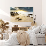 Paul Sinus Wandbild 120x80cm Strand Ozean Meer Gewitterwolken Horizont Sonnenuntergang