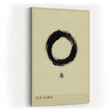 Paul Sinus Wandbild in 40x60cm Zen-Kreis in schwarzer Tusche auf hellem Hintergrund mit japanischem Schriftzeichen