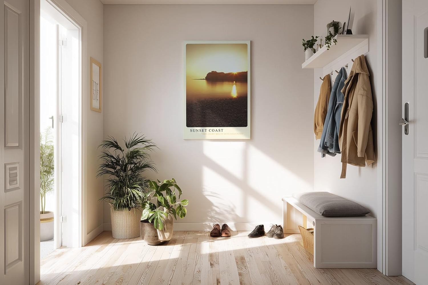Paul Sinus Kunstdruck 40x60cm Sonnenuntergang Küste Meer Licht Spiegelung Ruhe Sunset Coast