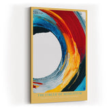 Paul Sinus Wandbild in 40x60cm The Circle of Momentum – Dynamischer Farbkreis in Rot, Gelb, Blau und Weiß