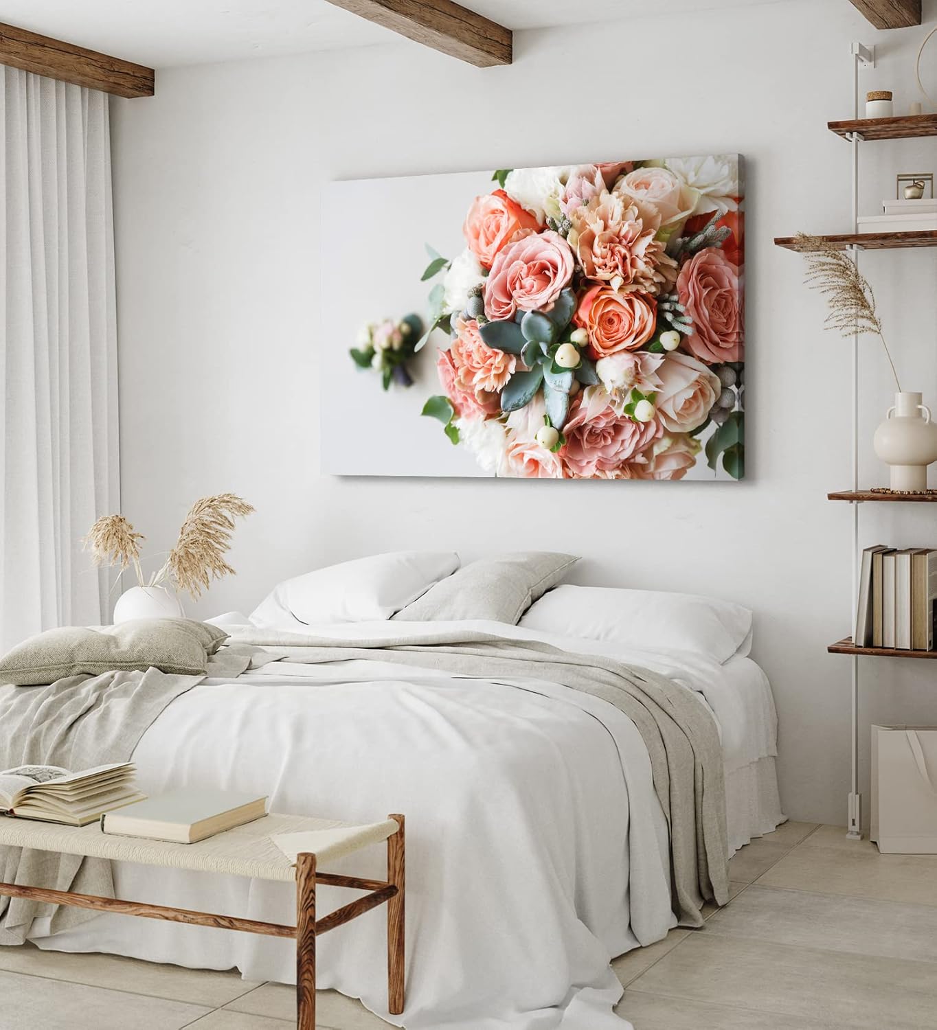 Paul Sinus Wandbild 120x80cm Blumenstrauß Blumen Bouquet Blüten Rosen Rosenstrauß