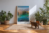 Paul Sinus Kunstdruck 40x60cm Eibsee Germany – Türkisfarbener Alpensee mit Gebirgskulisse in perfekter Spiegelung